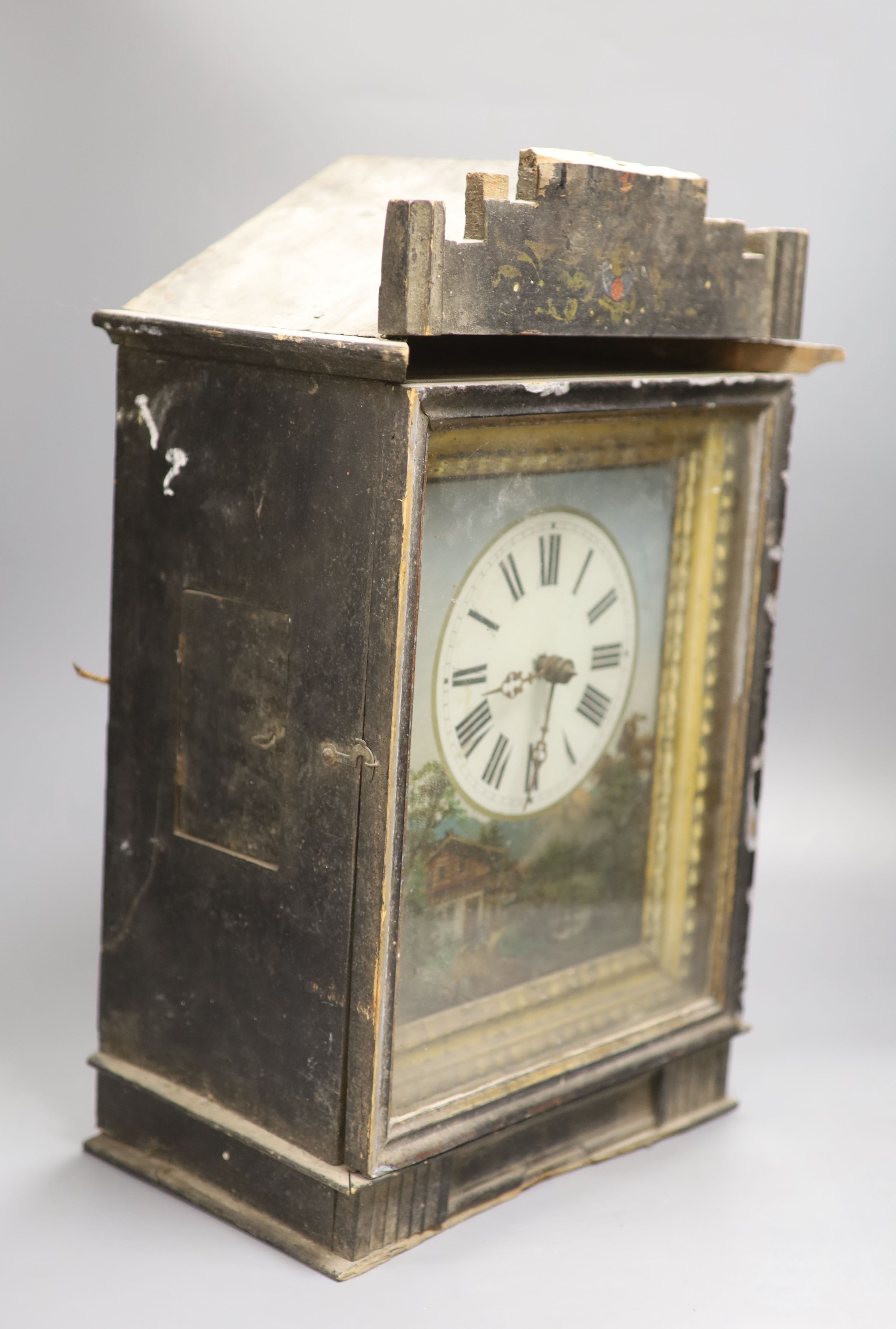 A 19th century Swiss picture clock